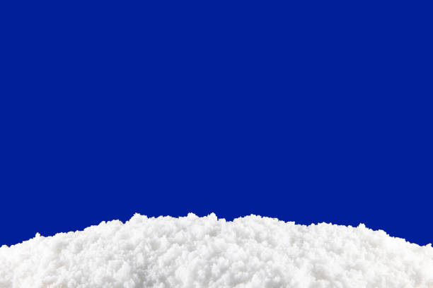 White powder snowdrift on blue background