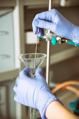 Working With A Glass Funnel In The Lab