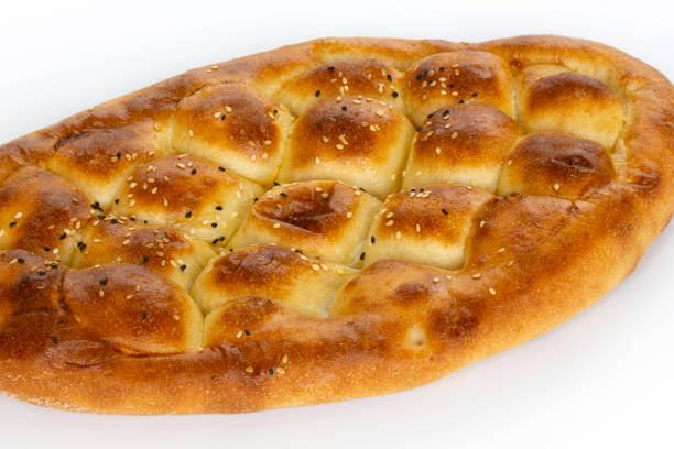 istock Turkish Ramadan pita on a white background 1304664399