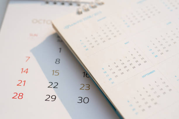 istock Close up White calendar in planning concept. 1304664766