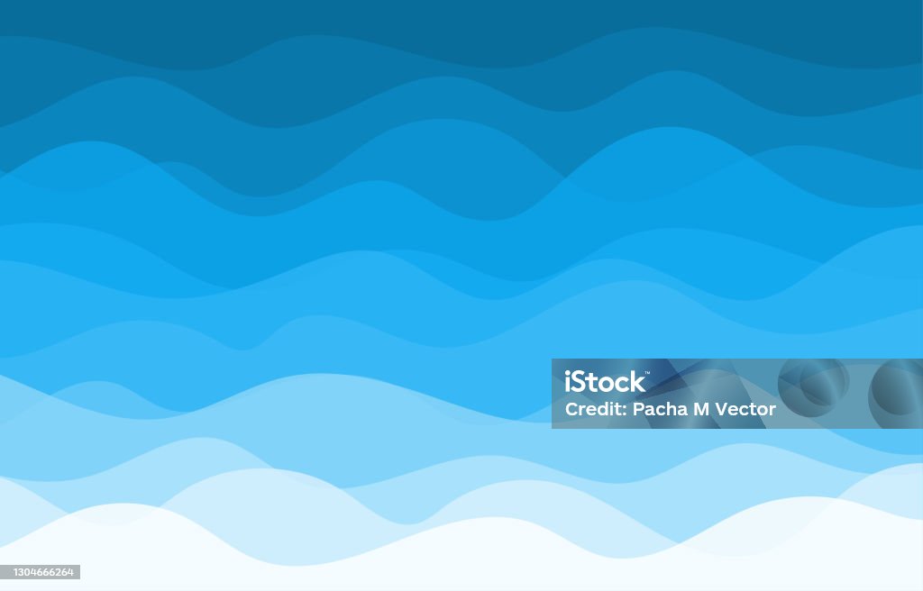 Blue Water Wave Sea Line Pattern Background Vector Stock Illustration ...