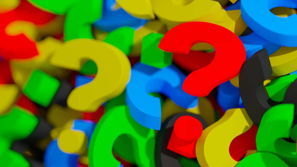 istock Business question concept. Colorful question marks laying in a stack with focus on single red question mark. Strategy choice with finance and investment. 3D Rendering 1304669591