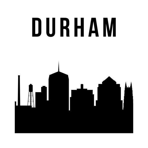panoramę miasta durham prosta sylwetka. nowoczesne tło miejskie. ilustracja wektorowa. - county durham stock illustrations