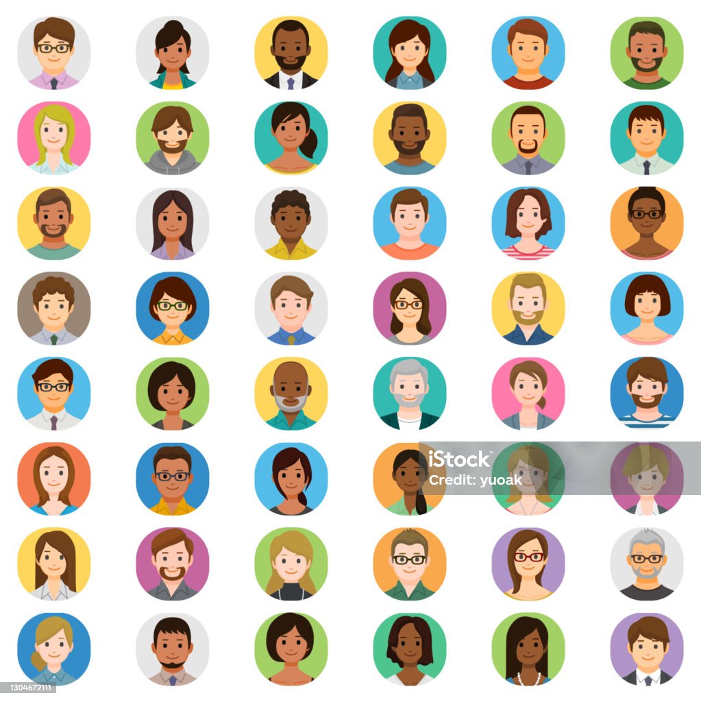 People Avatar Icons Stock Illustration - Download Image Now - Avatar,  Characters, Icon - iStock