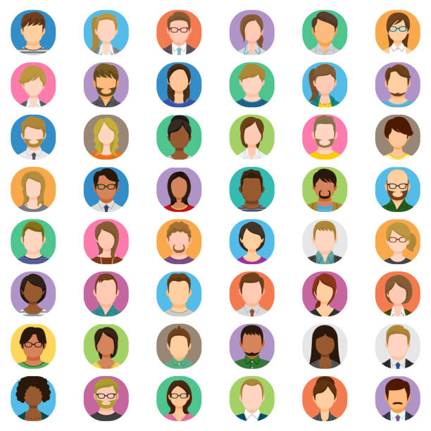 иконки аватара людей - скрытое лицо stock illustrations