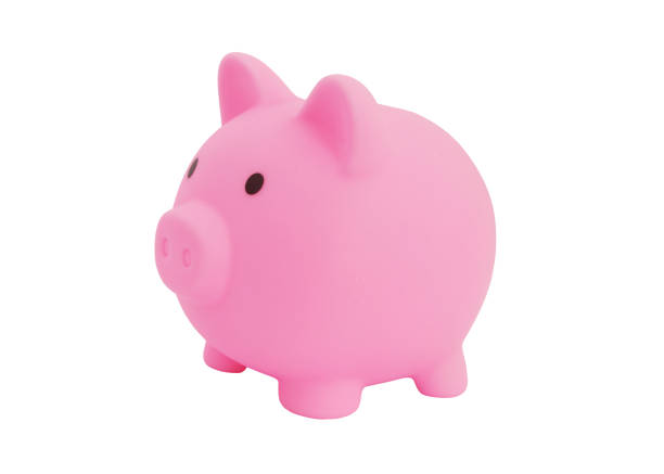 istock Piggy bank isolated on white 1304677259
