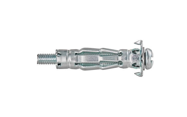 istock Zinc plated steel molly bolt, isolated, photo stacking 1304677281