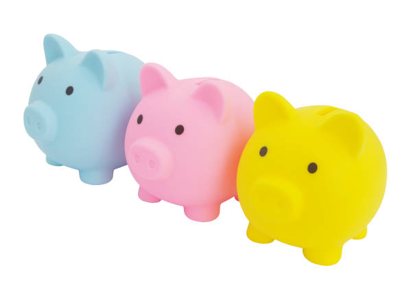 istock Piggy banks isolated on white 1304677325