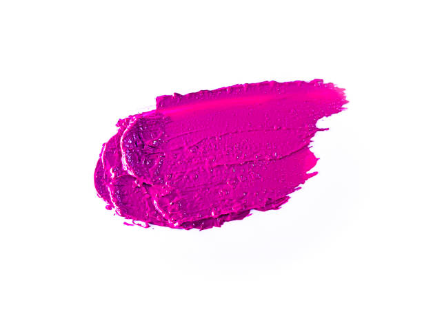 istock Pink lipstick smear smudge on white, women's lips, love background, cosmetics composition, make up composition, lipstick brush strokes 1304677841