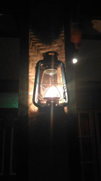 istock Incandescent lamp at night 1304678039