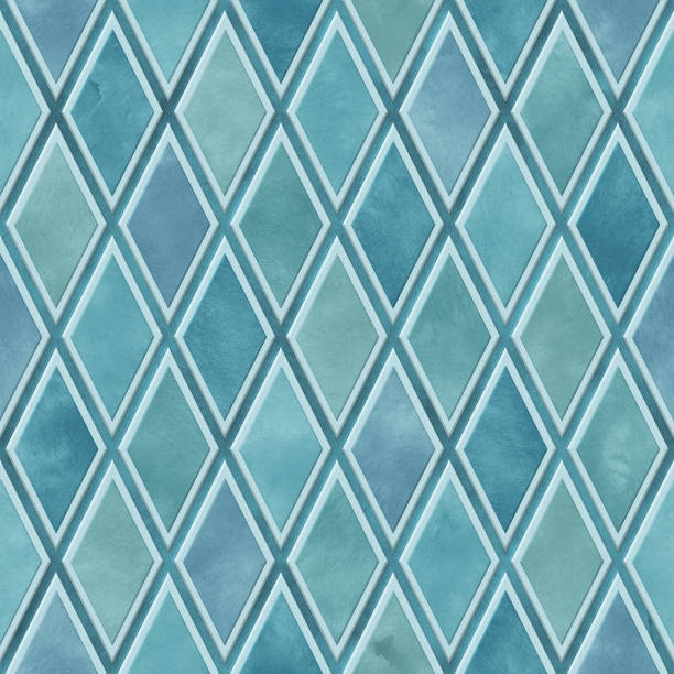 istock Diamond pattern on grunge background, relief texture, turquoise color, seamless texture, ceramic, 3d illustration 1304680293