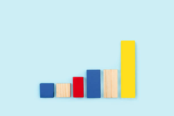 istock Colored wooden cubes like bars infographic design 1304683938