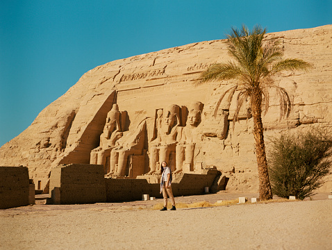 View to the Ancient Egyptian Ruins of Obelisk of Thutmosis I in Karnak Temple Complex near Luxor, Egypt