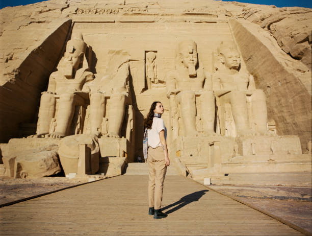 istock Woman looking at  Abu Simbel temples 1304684145