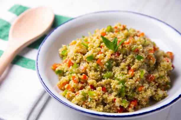 istock Quinoa salad with vegetables and mint oil 1304685128