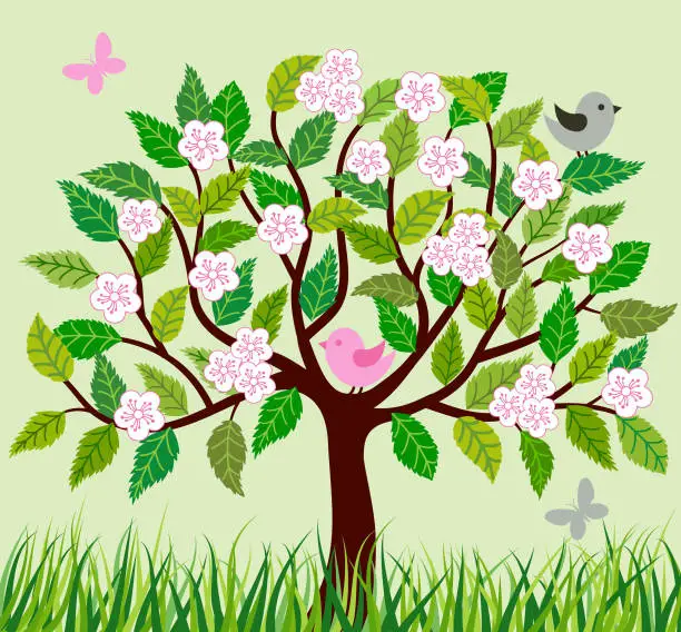 Vector illustration of Tree background .