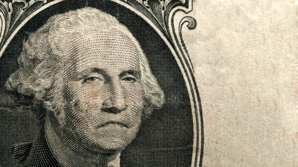 istock Sad George Washington portrait on one dollar bill 1304689045