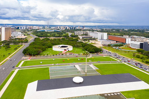 Distrito Federal, Brasilia, Brazil - feb 15, 2021: JK monument in the Federal District, Architect: Oscar Niemeyer