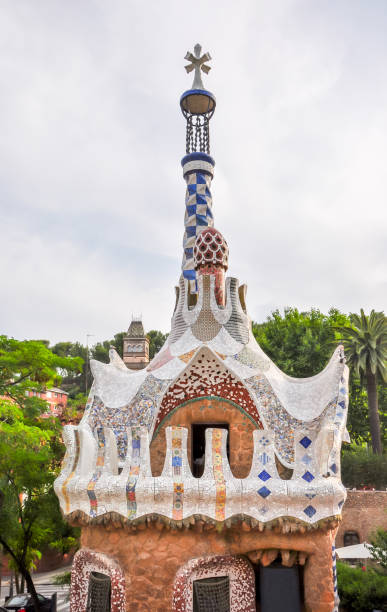 istock Pavilion in Guell park, Barcelona, Spain 1304700394