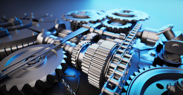 istock Gears and cogs mechanism. Industrial machine, engine 1304700439