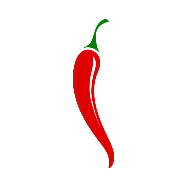 白い背景に分離された唐辛子アイコン - chili pepper spice thailand food点のイラスト素材／クリップアート素材／マンガ素材／アイ�コン素材