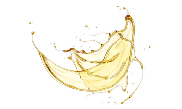 istock Olive oil splash or Cosmetic liquid. 1304704211