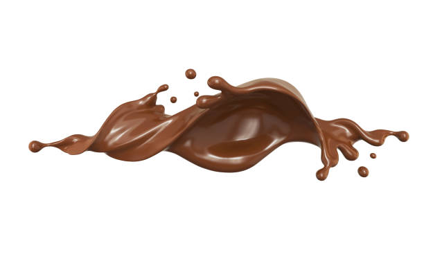splash of chocolate splash of chocolate. 3d illustration. chocolate stock pictures, royalty-free photos & images