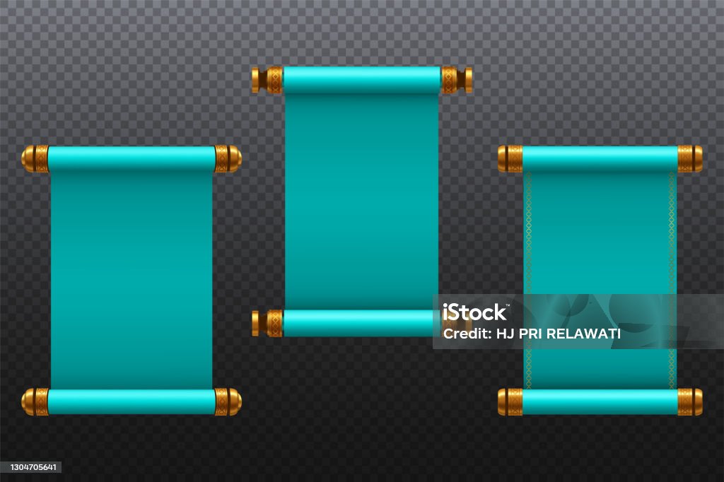 Realistic Scroll 3d Realistic Scrolls Illustration On Transparent Background Stock ...
