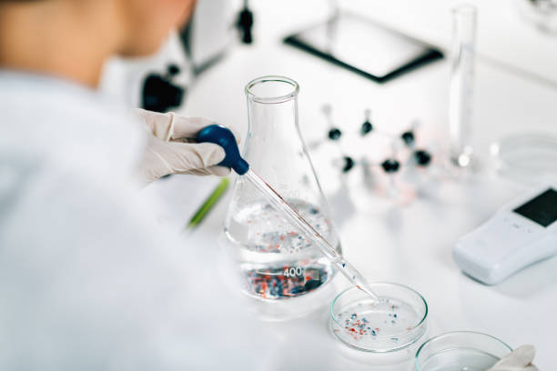 Microplastic Water Pollution Microplastic Pollution, Water Quality Laboratory microplastic stock pictures, royalty-free photos & images