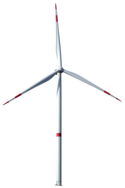 istock Wind turbine isolated on a white background. 1304707296