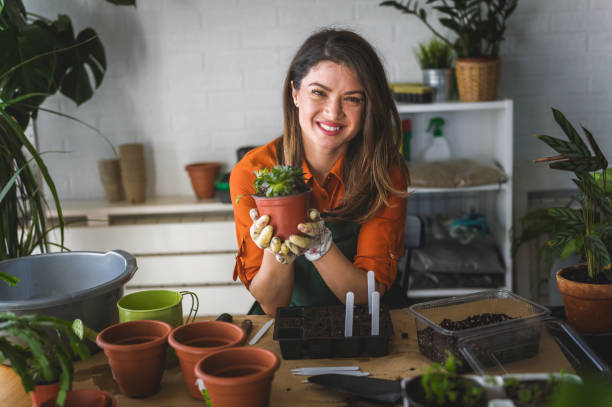 istock Engaging leisure activities. Indoor garden 1304709501