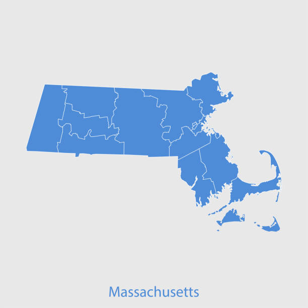 Massachusetts map vector of Massachusetts map massachusetts illustrations stock illustrations