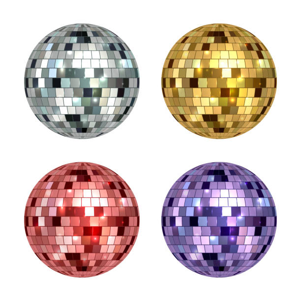 istock Disco ball. Mirror reflected circle glamorous ball for night club dance party decent vector realistic template 1304711488