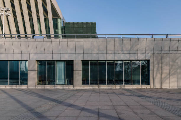 istock A spacious platform on the facade of the public space building 1304719624