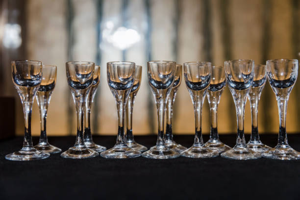 istock Close-up of wine glasses on table 1304720038
