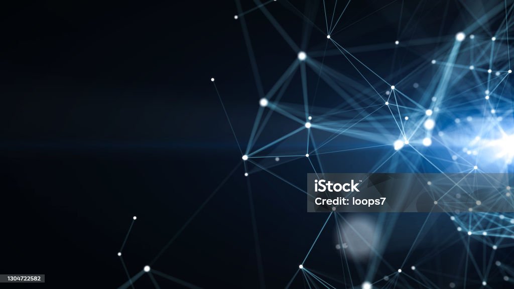 Digital Connection Network Futuristic Background With Copy Space Stock ...