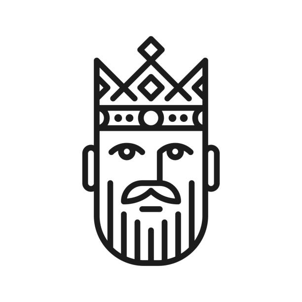 King line icon Line vector icon. Vector EPS 10, HD JPEG 4000 x 4000 px king crown stock illustrations