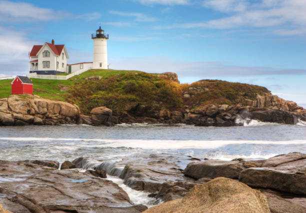 istock Nubble Light in Maine on a sunny day 1304722830