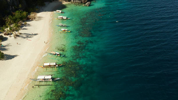 istock Seascape with tropical beach and sea 1304728749