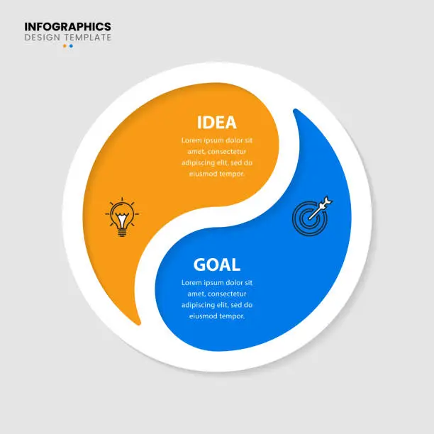 Vector illustration of Infographic design template. Creative concept with 2 steps