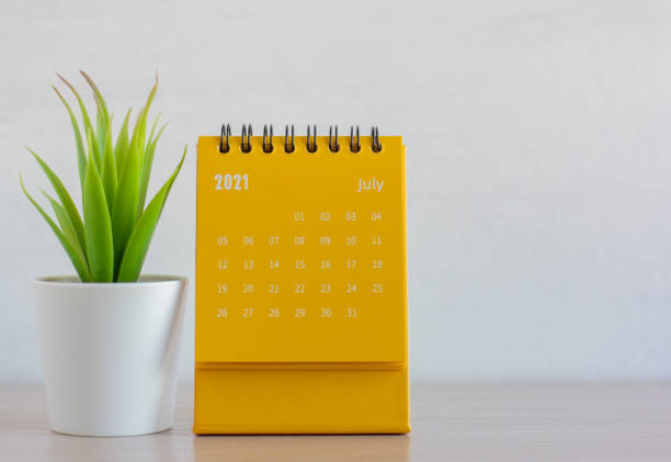 istock The rolling calendar for July 2021. Desktop calendar for planning, scheduling, assigning, organizing, managing each date. 1304730989