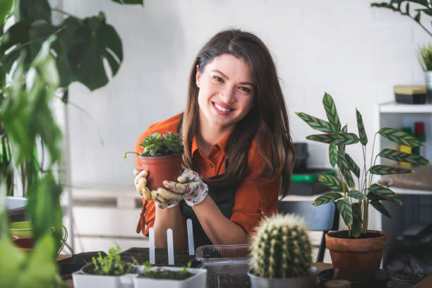 istock Engaging leisure activities. Indoor garden 1304732234