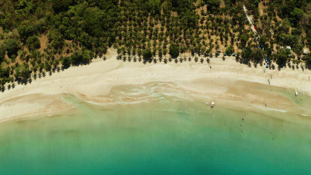 istock Tropical beach with white sand, view from above 1304735035