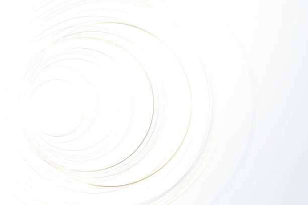 istock Abstract gold lines circle repeating luxury gold trim and white background. Technology digital hi tech concept. Vector illustration 1304735300