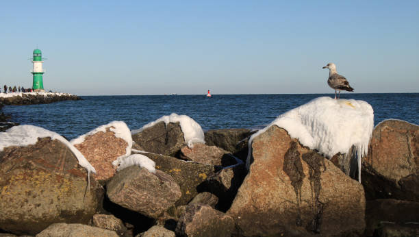 West mole with beacon in Warnnemuende