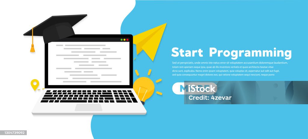Programming Courses And Coding On Computer Vector Flat Illustration ...