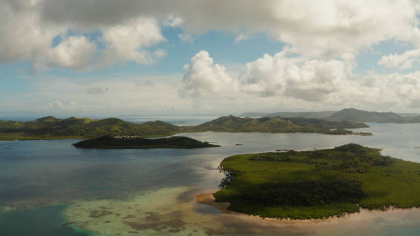 istock Seascape with tropical islands and turquoise water 1304740094