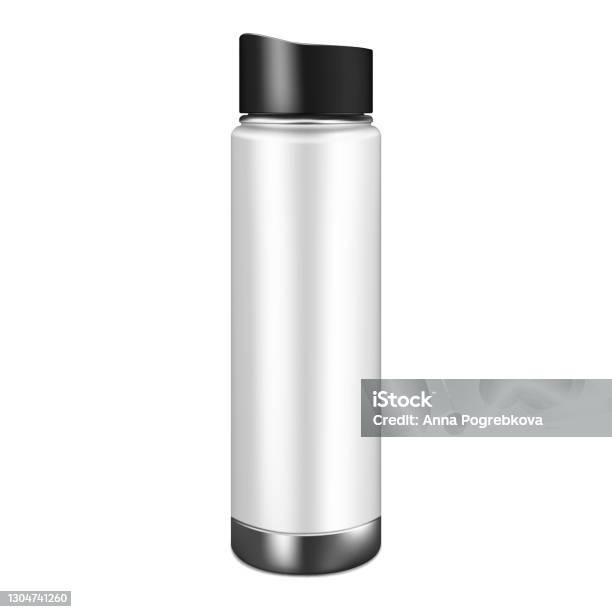 Vacuum Insulated Thermal Water Bottle Isolated On White Background