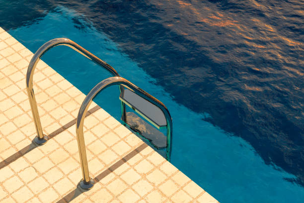 3d rendering of Swimming Pool Ladder, Summer Concept