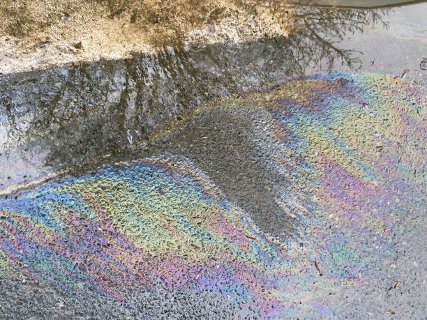 istock Oil spill on asphalt 1304746190